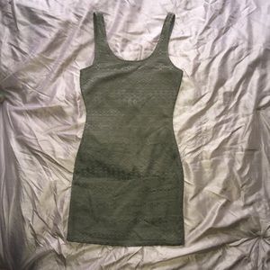 Net Olive Green Mini Tank Dress